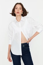 Trendyol White Boyfriend/Cross-Fit Woven Shirt