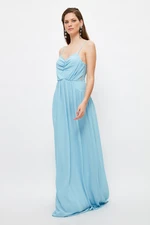 Trendyol Light Blue Collar Detailed Evening Dress