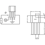 PIC Hallov senzor H501 3.8 - 24 V/DC Merací rozsah: +4 - +35 mT TO-92-UA  spájkovanie