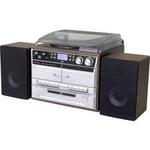 Stereo systém soundmaster MCD5550DBR, AUX, Bluetooth, CD, DAB+, kazeta, gramofón, rádiopřehrávač, SD, FM, USB, hnědá