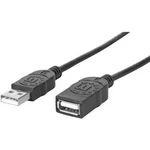 USB 2.0 prodlužovací kabel Manhattan 393850, 3.00 m, černá