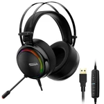 Tronsmart Glary Gaming Headphone 7.1 Virtual Surround Sound Colorful LED Lighting 50mm Driver Gaming Headphone for PC Sw