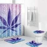 3D Purple Maple Leaf Shower Curtains Bathroom Curtain Polyester Fiber Waterproof Bath Curtain for Bathroom Decor