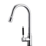 Kitchen Basin Sink Pull Out Faucet Swivel Spout Spray Hot&Cold Water Mixer Tap with LED light