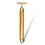 Beauty Bar 24K Golden Pulse Electric Facial Massager T-Shape Anti-wrinkle Vibration Face Massage Tools Tighten