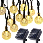 2Pcs 30LED/ 100LED Solar String Ball Lights Outdoor Waterproof White Garden Decor