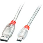 LINDY #####USB-Kabel USB 2.0 #####USB-A Stecker, #####USB-Mini-B Stecker 5.00 m priehľadná