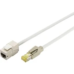 Digitus DK-1741-CP-100 RJ45 sieťové káble, prepojovacie káble CAT 6A S/FTP 10.00 m sivá samozhášavý, fóliové tienenie, t