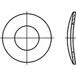 TOOLCRAFT  TO-6854574 podložka pérová Vnútorný Ø: 4 mm  DIN 137   Ušlechtilá ocel V2A  A2 100 ks