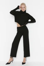 Trendyol Black Turtleneck Crop Knitwear Bottom-Top Suit