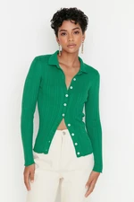 Trendyol Green Polo Neck Knitwear Cardigan