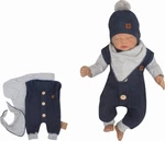 Z&amp;Z 3-dílná soupravička body, dupačky s knoflíčky a šátek, šedá/jeans, vel. 62 (2-3m)