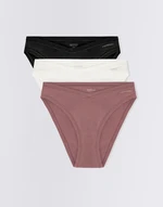 Organic Basics Flex Cheeky Brief 3-pack Off White / Rose Wood / Black M