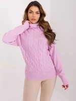 Light purple cable knitted sweater