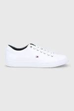 Kožená obuv Tommy Hilfiger ESSENTIAL SNEAKER LTH biela farba, FM0FM02157