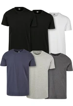 Basic T-Shirt 6-pack blk/blk/wht/nvy/hthrgry/chrcl