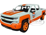 2017 Chevrolet Silverado 1500 LT Z71 Crew Cab Pickup Truck Light Blue with Orange Stripes "Gulf Oil" "Gulf Die-Cast Collection" 1/27 Diecast Model Ca