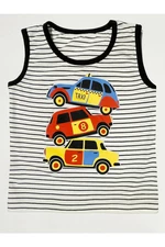 Denokids Taxi Boys Stripe Sleeveless T-shirt