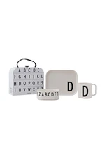 Dětský snídaňový set Design Letters Classics in a suitcase D 4-pack