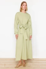 Trendyol Khaki Front Tie Woven Dress