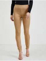 Orsay Světle hnědé dámské kalhoty v semišové úpravě - Dámské
