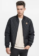 Diamond Quilt Nylon Jacket Black