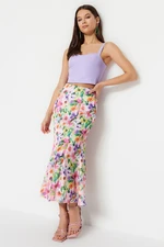 Trendyol Multicolored Floral Patterned Maxi Length Woven Skirt