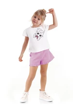 Denokids Ribbed Rabbit Girls Kids T-shirt Shorts Set