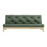 Sofa rozkładana z zielonym pokryciem Karup Design Fresh Natural/Olive Green