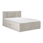 Beżowe łóżko boxspring ze schowkiem 200x200 cm Afra – Mazzini Beds