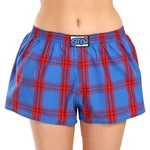 Red-and-Blue Women's Plaid Boxer Shorts Styx