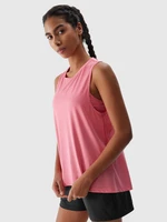 Women's sports top made of recycled 4F materials - coral