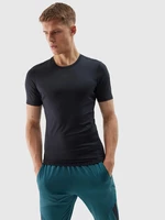 Men's slim sports T-shirt made of recycled 4F materials - deep black