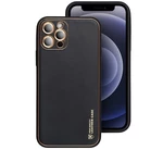 Ochranný kryt Forcell LEATHER pro Apple iPhone 12 Pro, černá