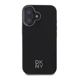 Zadní kryt DKNY PU Leather Stack Logo Magsafe pro Apple iPhone 16, černá