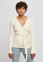 Women's ribbed knit with a wrapped cardigan whitesand