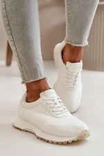 Women's sneakers sports shoes made of eco leather Big Star Hi-Poly System white