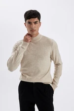 DEFACTO Light Beige Slim Fit Slim Fit Half Turtleneck Knitwear Sweater