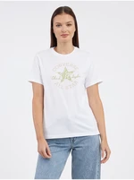 White Women's T-Shirt Converse Chuck Taylor Floral - Women