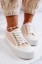 Low platform sneakers beige Mischa