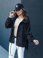 Women's transitional jacket with hood BELART black Dstreet