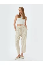 Koton Wide Leg Trousers with Elastic Waistband and Pockets