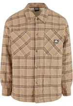 Men's flannel shirt jacket beige