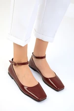 Soho Burgundy Patent Leather Women's Flats 18890