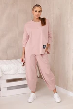 Women's set sweatshirt + pants Punto - powder