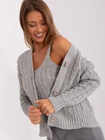 Grey knitted women's set