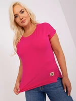 Women's cotton blouse fuchsia plus size