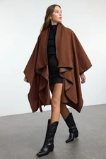 Trendyol Brown Oversize Soft Texture Poncho Coat