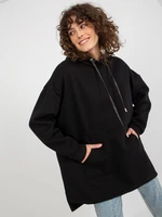 Women's long hoodie - black