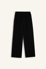 DEFACTO Relax Fit Elastic Waist Basic Plain Crepe Trousers